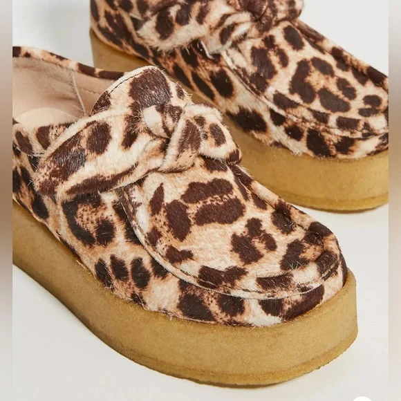 Loeffler Randall Tabitha Bracco knotted Chukka Animal Print Platform Shoes - Picture 2 of 16